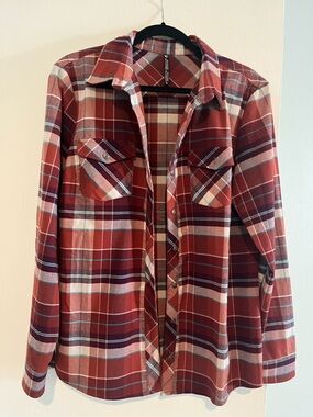 Kühl Rust Red & Teal Plaid Button-Up Shirt